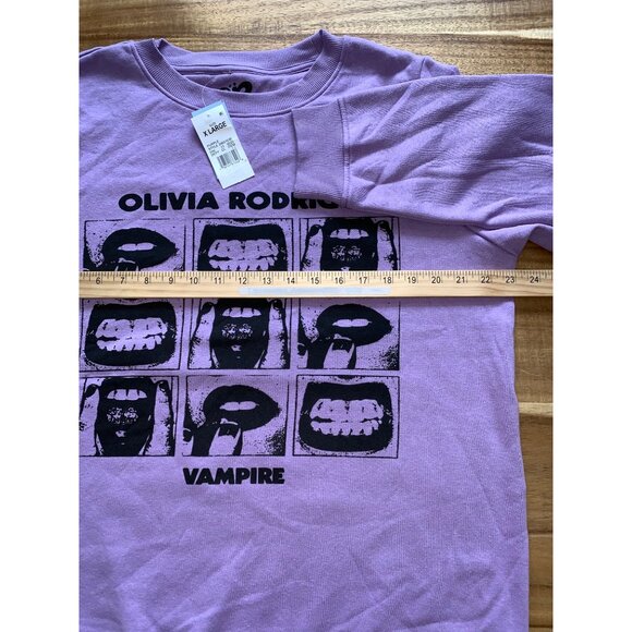 Olivia Rodrigo Womens Vampire Graphic Sweatshirt Round Neck Purple Size XL - Picture 10 of 14